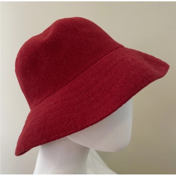 Vtg Banana Republic Safari & Travel Bucket Hat M/L Red Wool Blend Made in UK main image 6